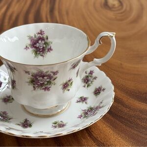 Vintage Royal Albert “Sweet Violets” Bone China Teacup & Saucer